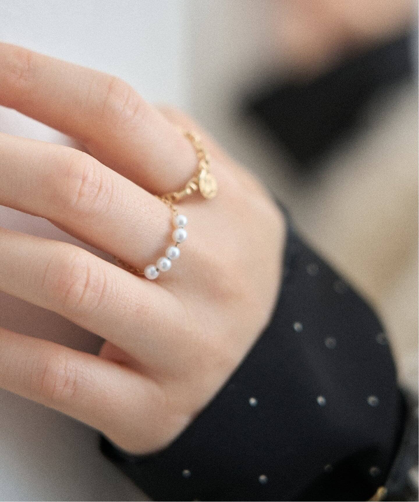 IENA｜GIGI/ジジ 別注 PEARL CHAIN RING EX | Rakuten Fashion(楽天