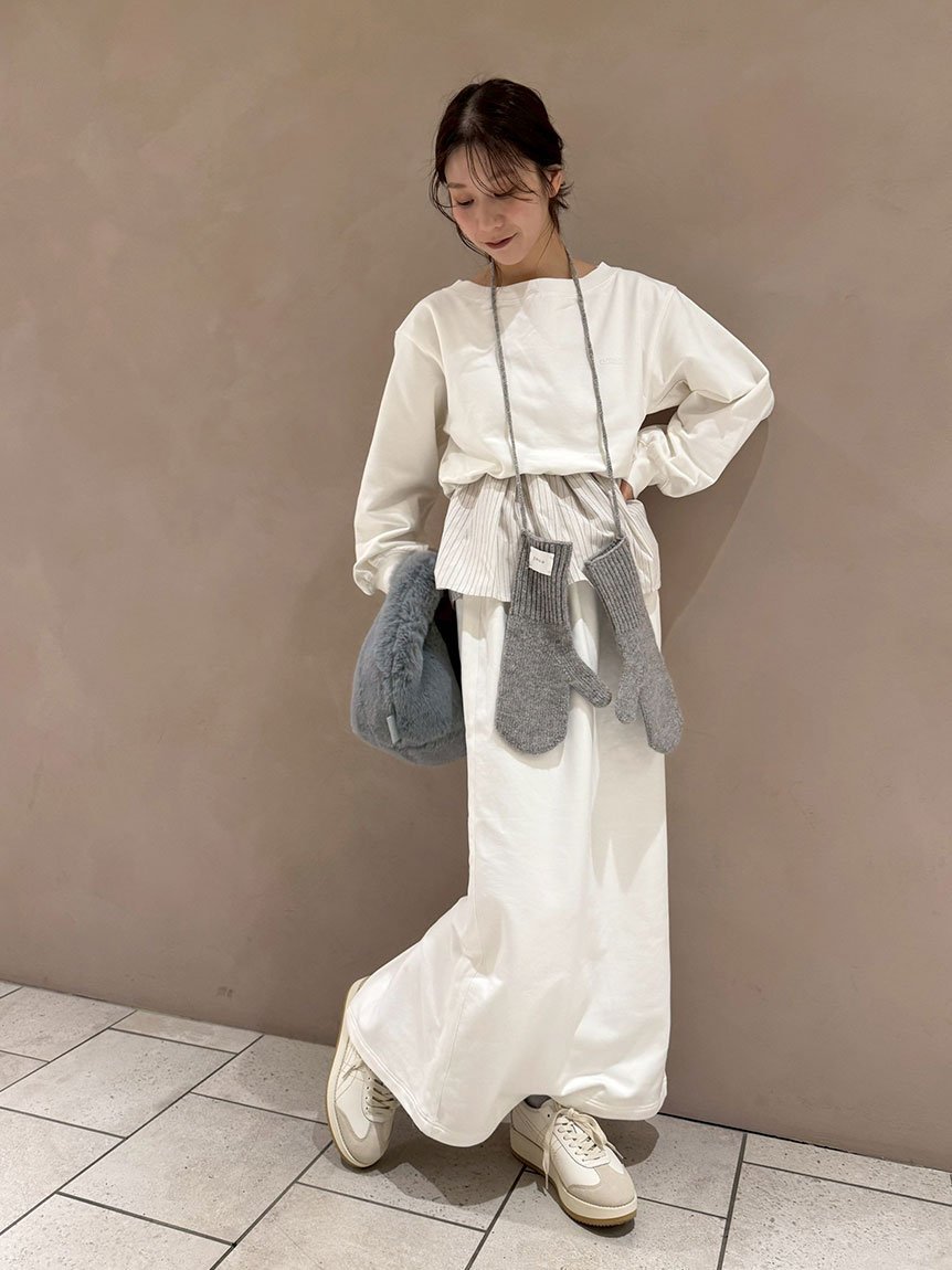 emmi｜【HEART】 eco ハーフスリーブハートジャガードニット