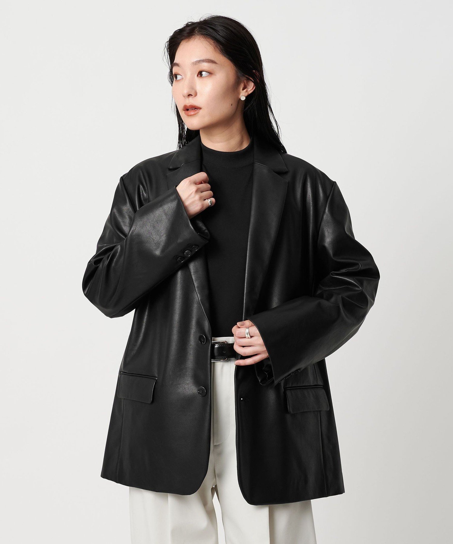 美品 UNITED ARROWS レザージャケット　ブラック UNITED ARROWS】【アウター】ユナイテッドアローズ『レザージャケット