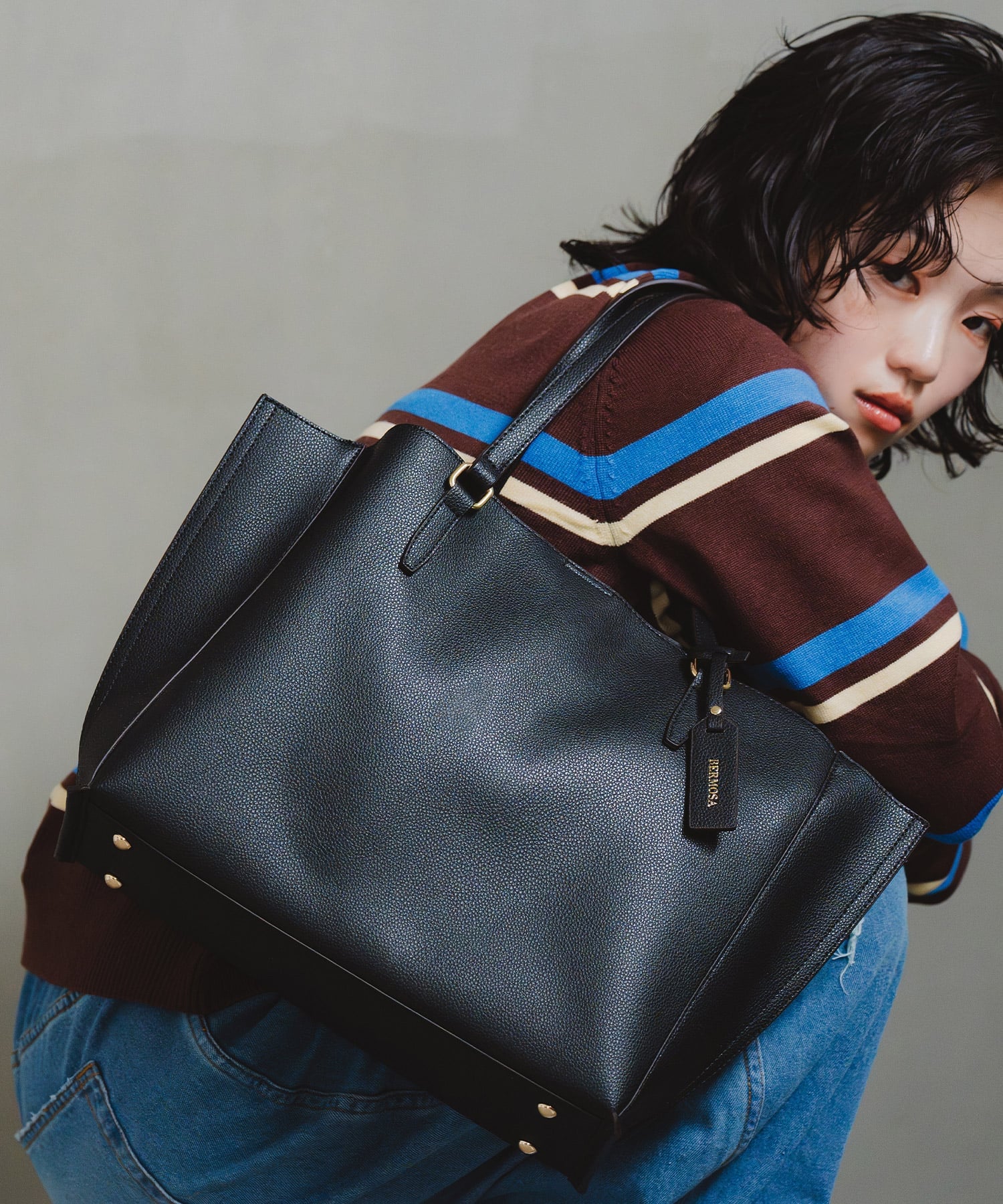 UNITED BASE｜【A4対応】3層タイプ フェイクレザー トートバッグ