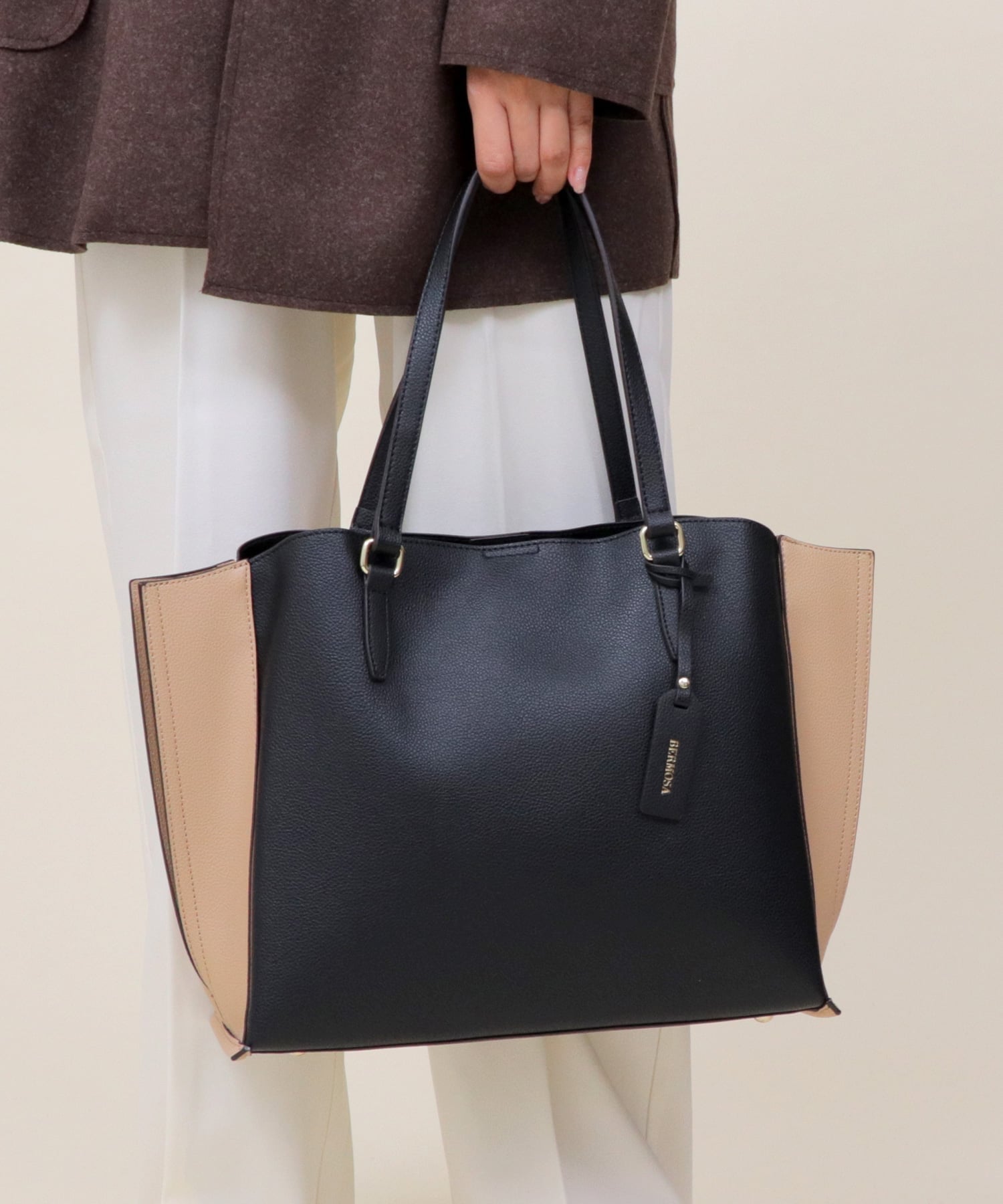 UNITED BASE｜【A4対応】3層タイプ フェイクレザー トートバッグ