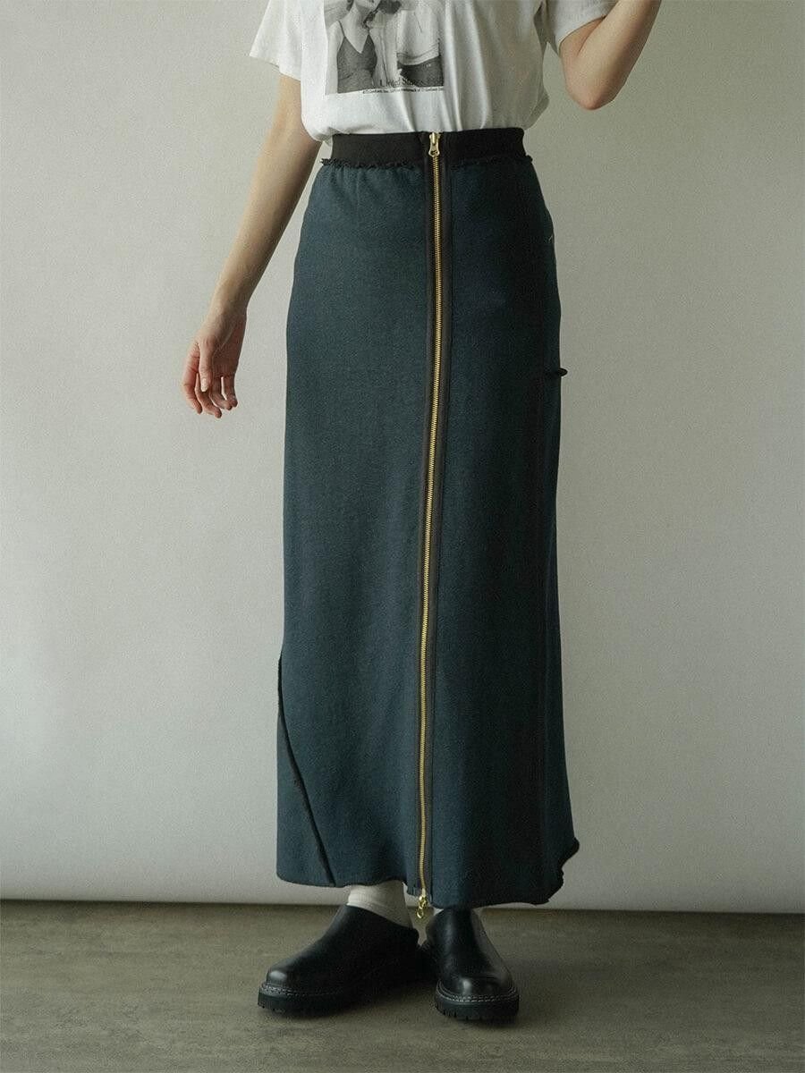 LASUD｜ボアスウェットバックテキスト配色ジップスカート | Rakuten