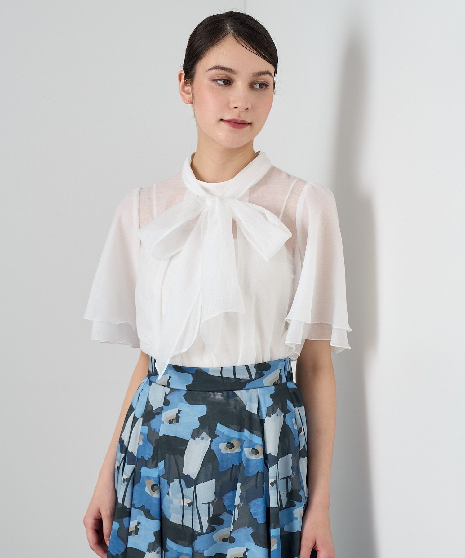 ANAYI｜スパンオーガンジーボウタイ ブラウス | Rakuten Fashion(楽天