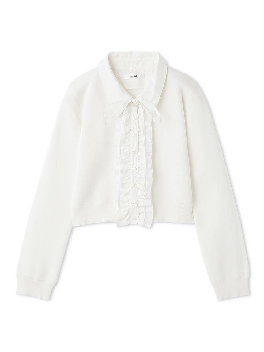 SNIDEL｜フリルニットカーディガン | Rakuten Fashion(楽天
