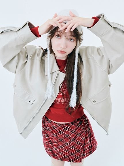 LILY BROWN｜ヴィンテージフェイクレザーブルゾン | Rakuten Fashion