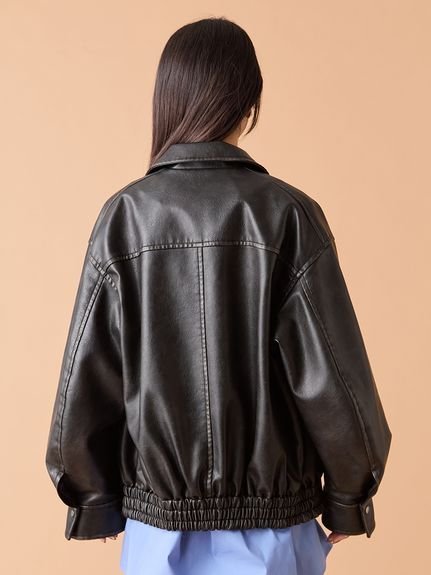 LILY BROWN｜ヴィンテージフェイクレザーブルゾン | Rakuten Fashion