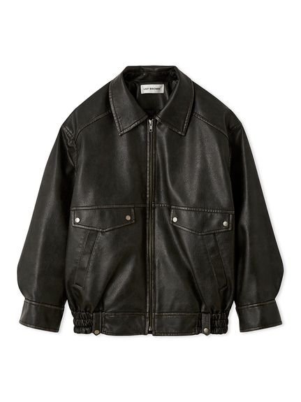 LILY BROWN｜ヴィンテージフェイクレザーブルゾン | Rakuten Fashion