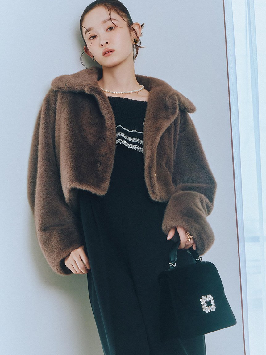LILY BROWN｜バリエファーショートコート | Rakuten Fashion(楽天