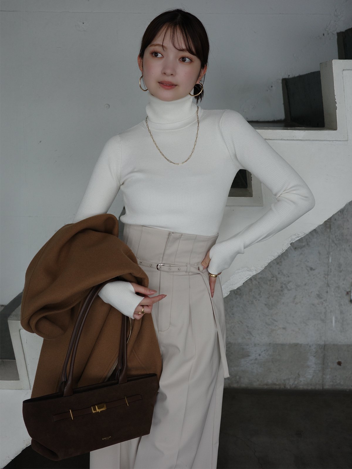 anuans｜シルクカシミアブレンドフィットリブタートルニット | Rakuten