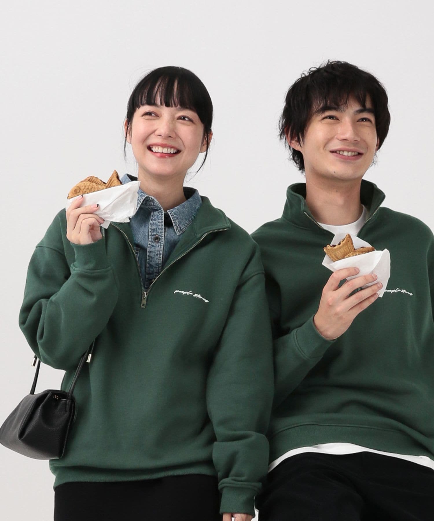 GLOBAL WORK｜ソフトタッチスウェット/裏起毛/ハーフジップ/606878