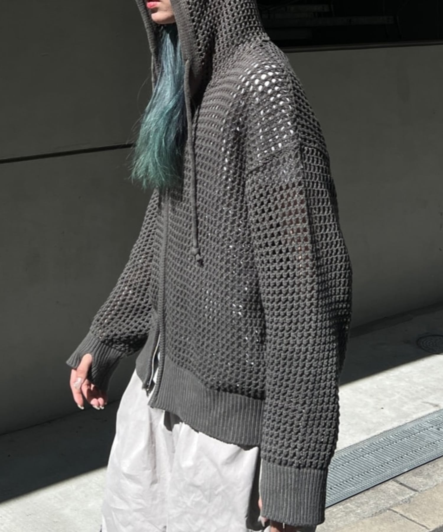 Never mind the XU / Chikashitsu+｜【Chikashitsu +】mesh zip hoodie