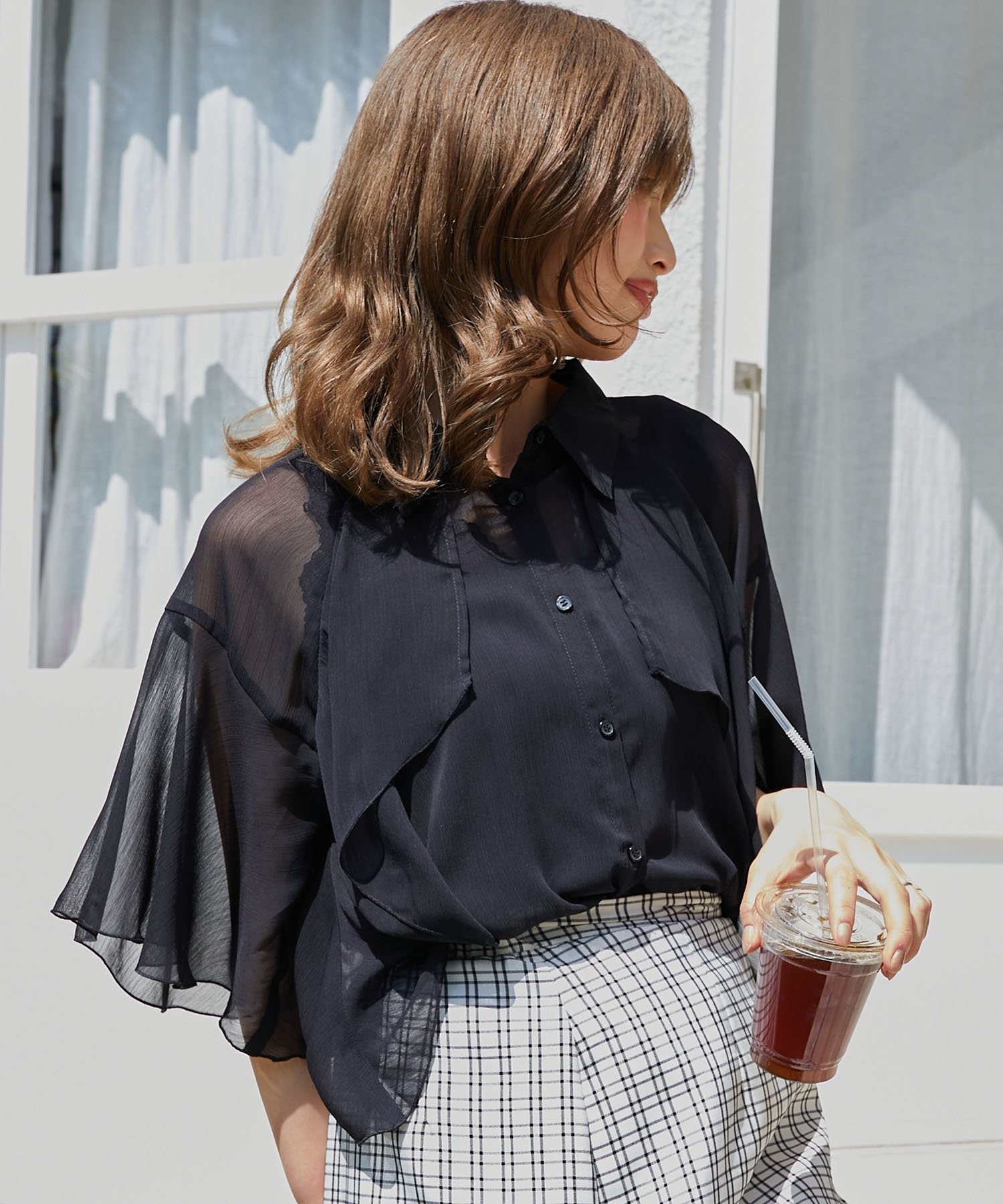 MAJESTIC LEGON｜シアーケープブラウス | Rakuten Fashion(楽天