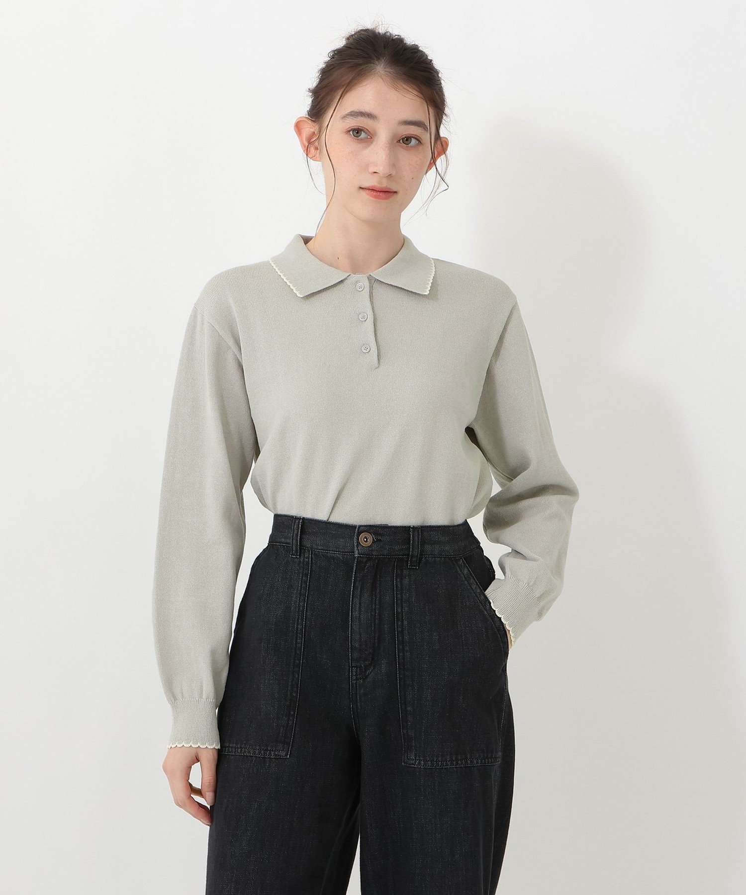 Afternoon Tea LIVING｜スカラップポロプルオーバー | Rakuten Fashion