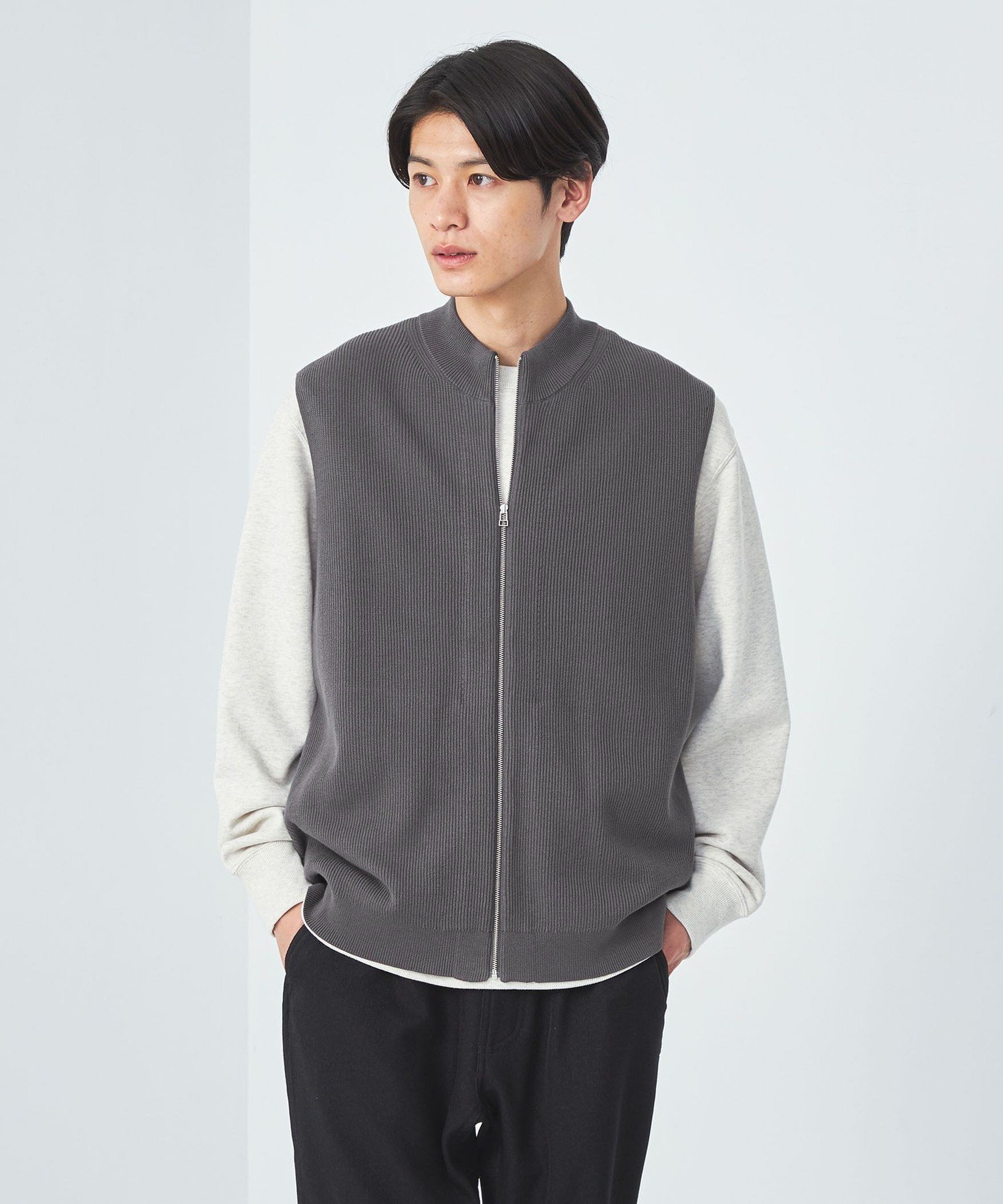 UNITED ARROWS LTD. OUTLET｜コットン 畦 ジップ ニット ベスト