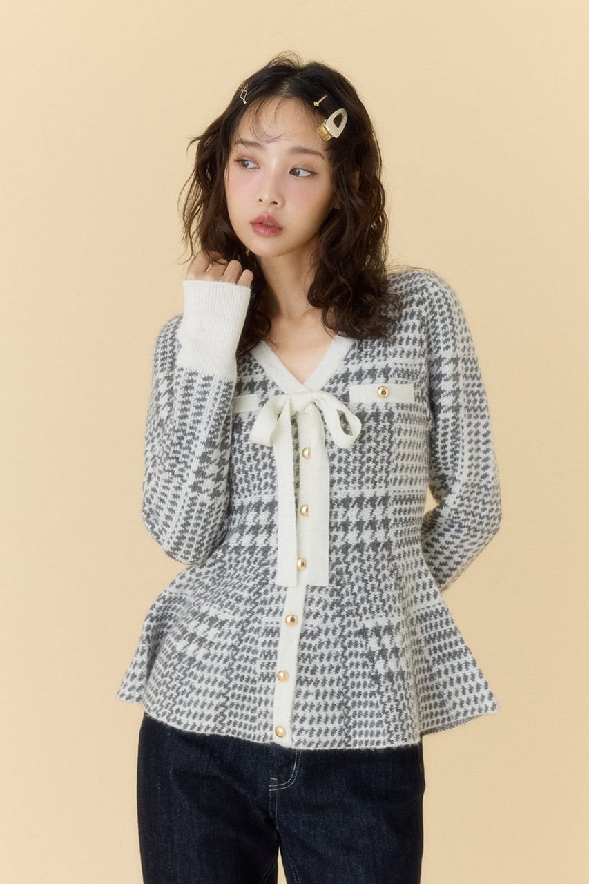 rienda｜2WAYペプラムジャガードニットカーディガントップス | Rakuten