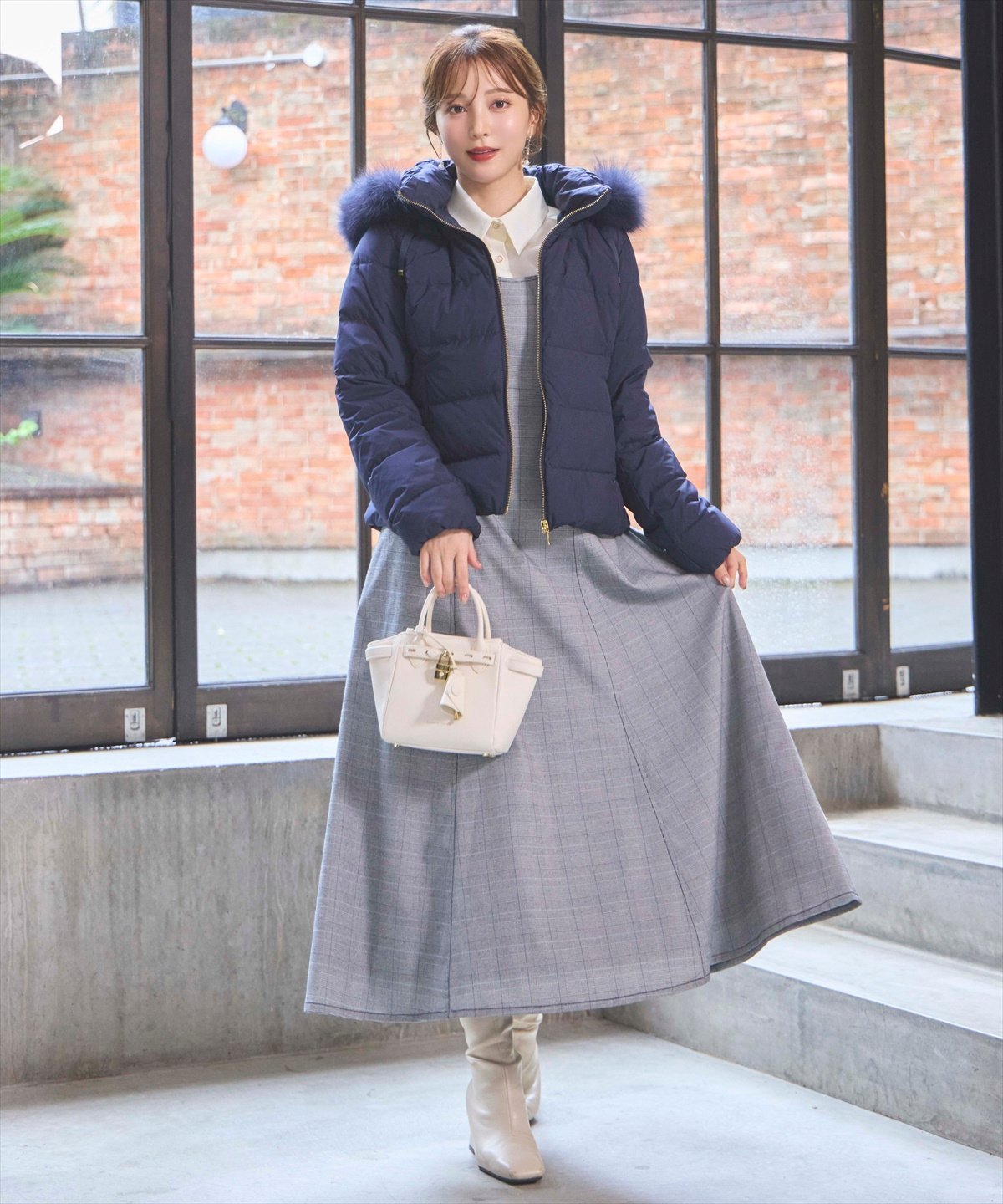 SWINGLE｜FOXファー付エレガンスショートダウンコート | Rakuten