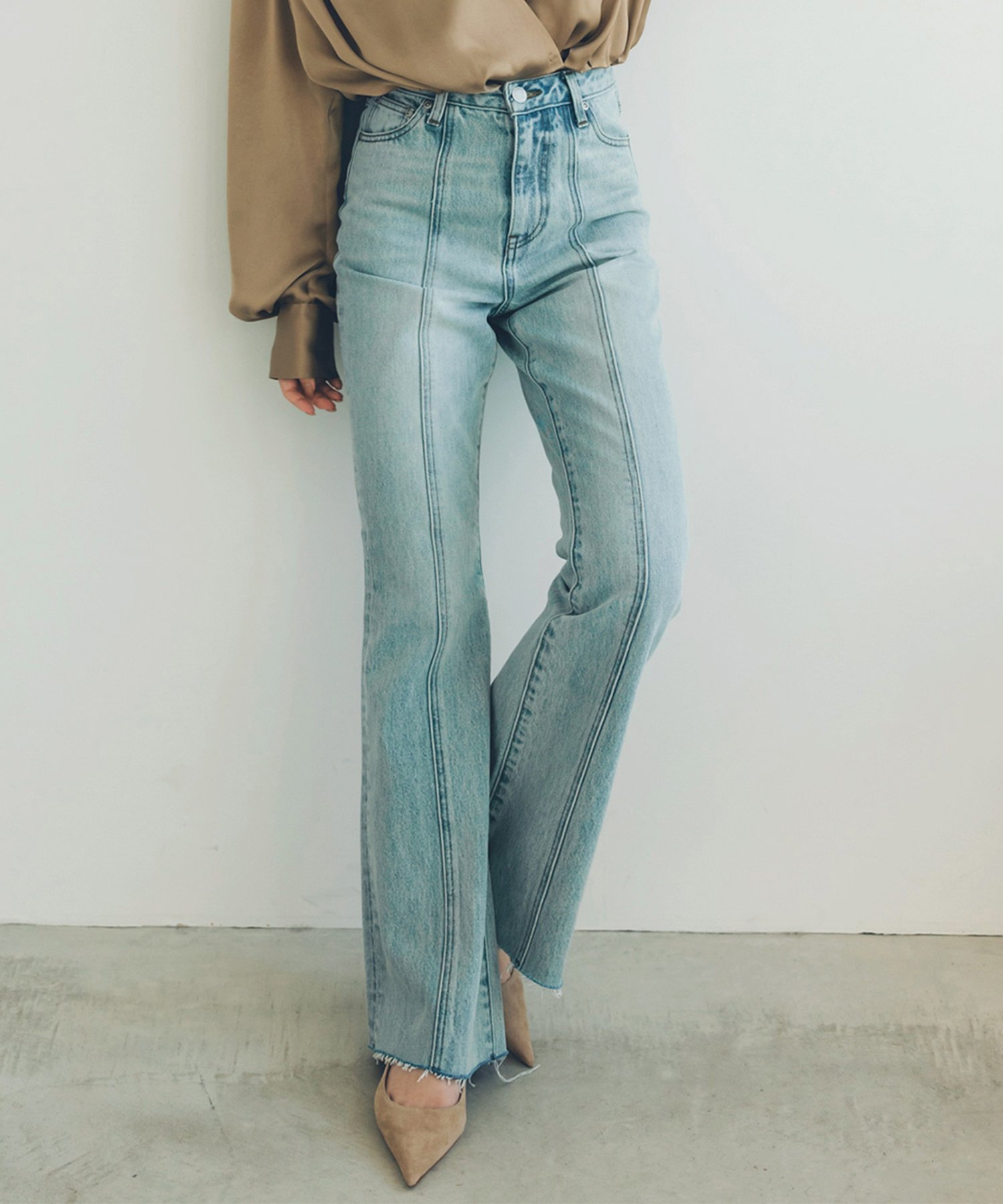 anuans｜センターシームセミフレアデニム | Rakuten Fashion(楽天