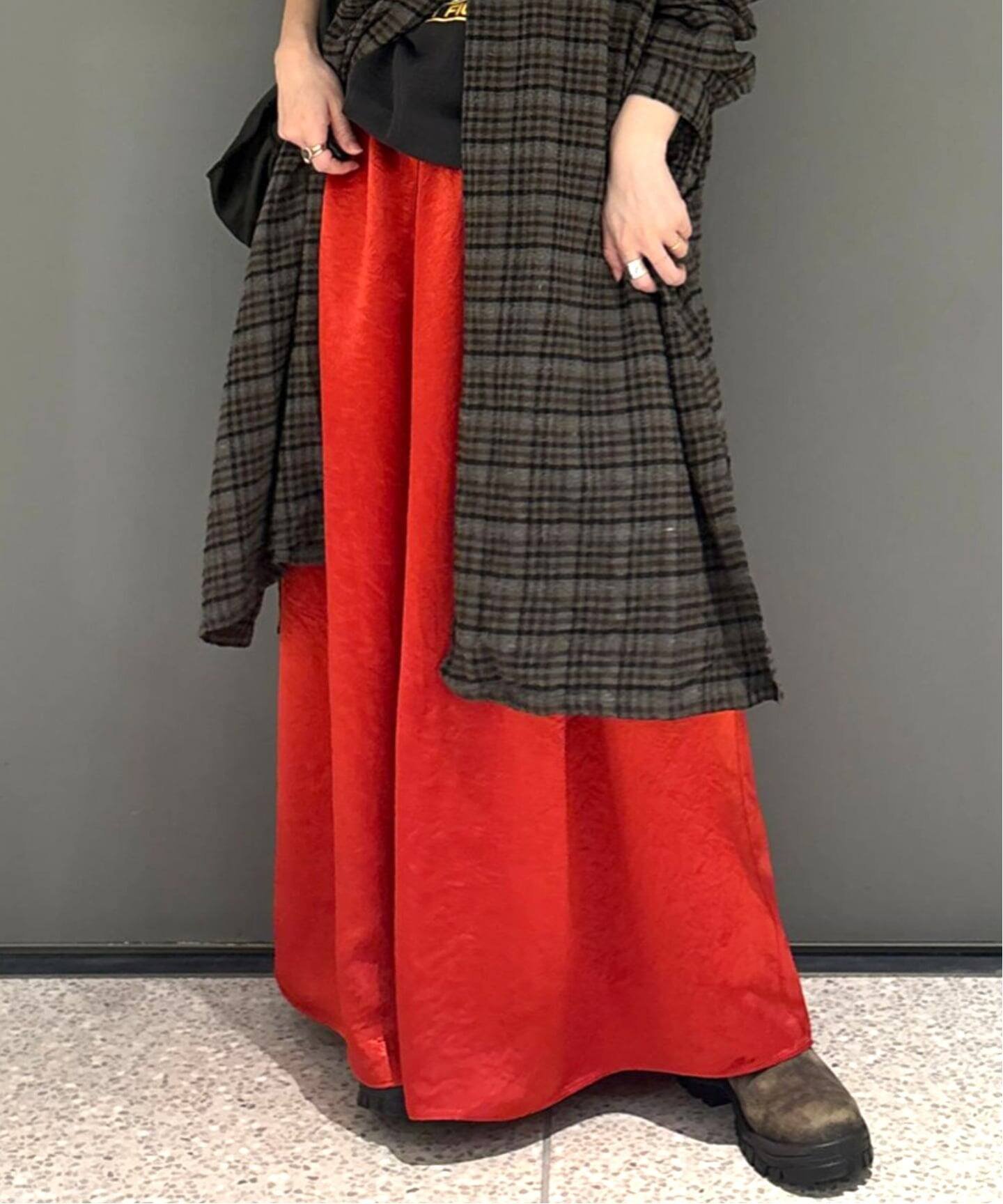 journal standard luxe｜ヴィンテージサテン ギャザースカート