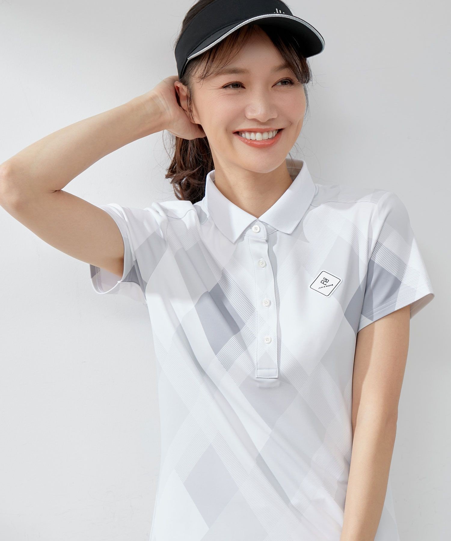 JUN&ROPE'｜【UV】【接触冷感】マルチアーガイル柄ポロ半袖プル