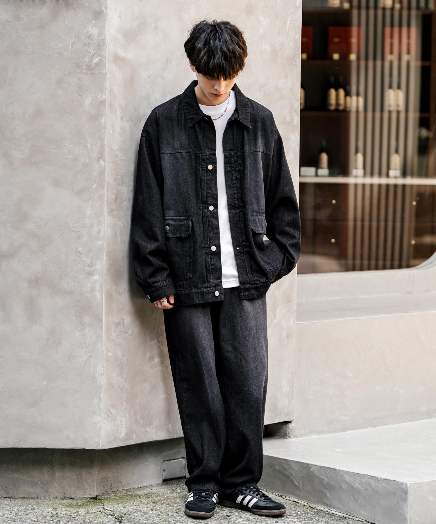 Rocky Monroe｜オーバーサイズデニムジャケット+ワイドパンツ