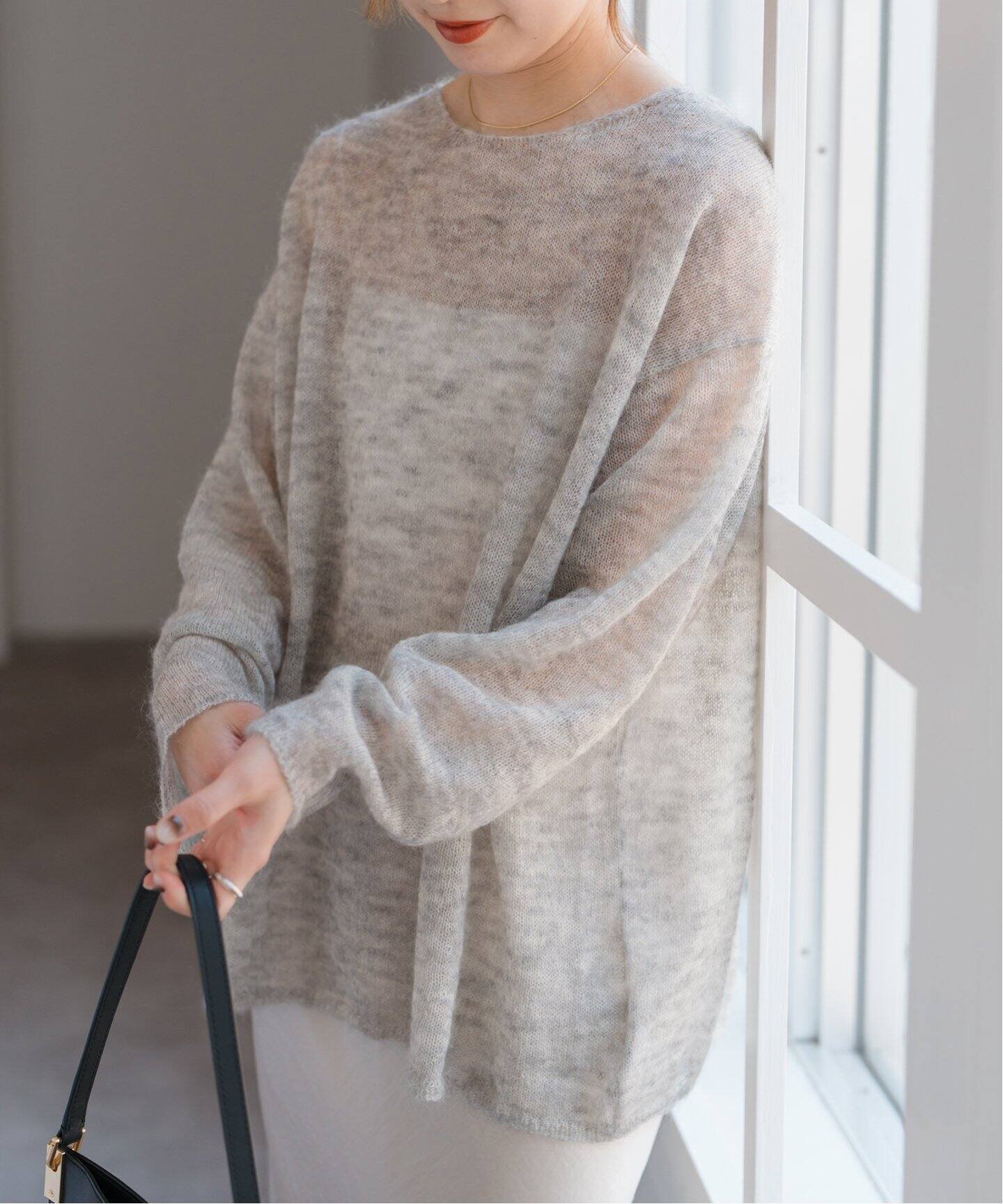 Spick & Span｜《追加》ルーズモヘヤミックスボートネックニット