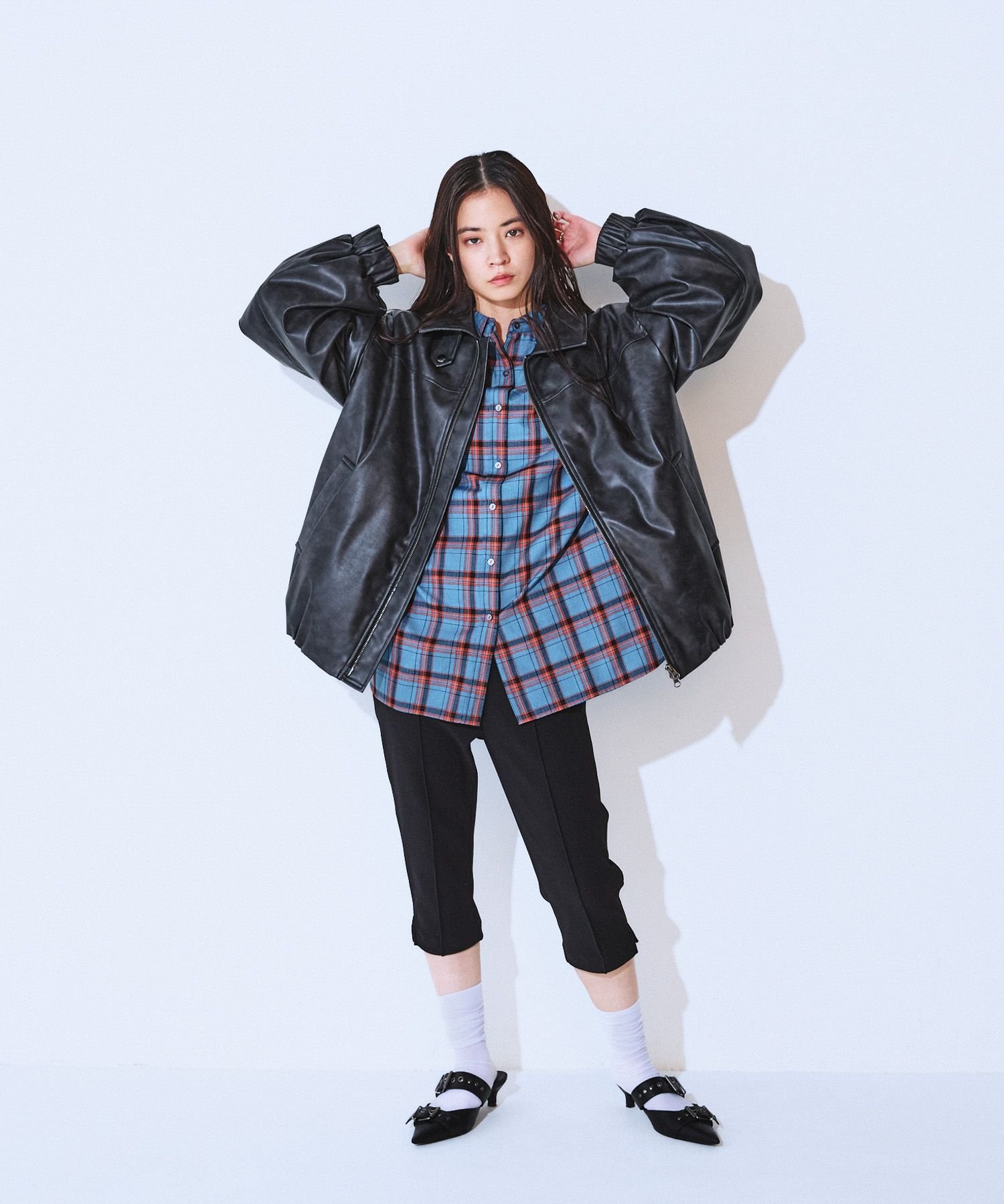 JEANASIS｜ヴィンテージレザーパファーブルゾン【中綿入りで冬の防寒も