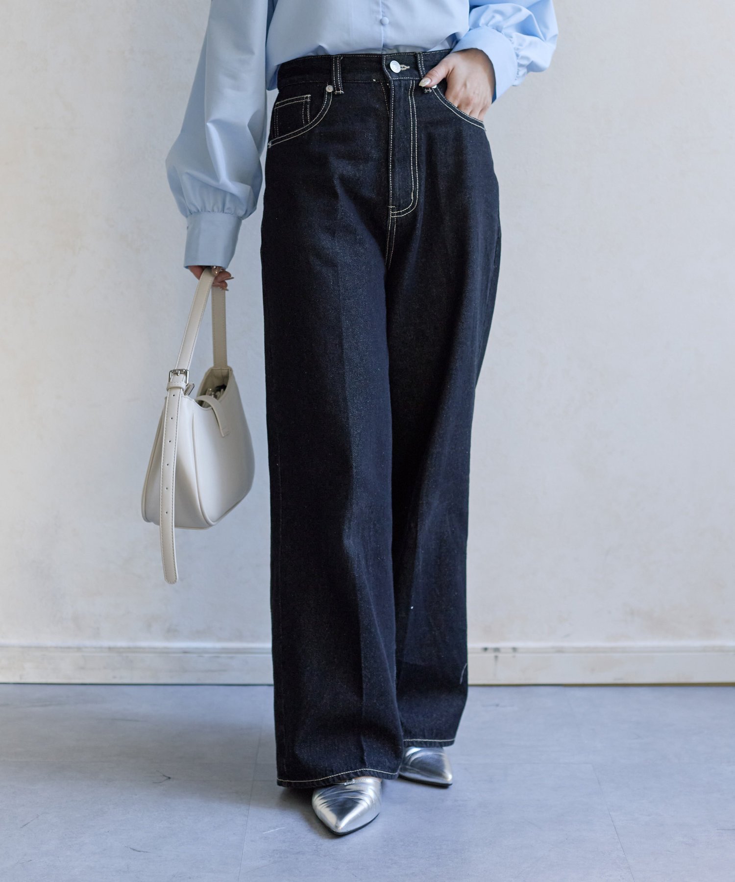 Thevon.｜【Yuna企画】ハイウエストストレートデニムパンツ | Rakuten