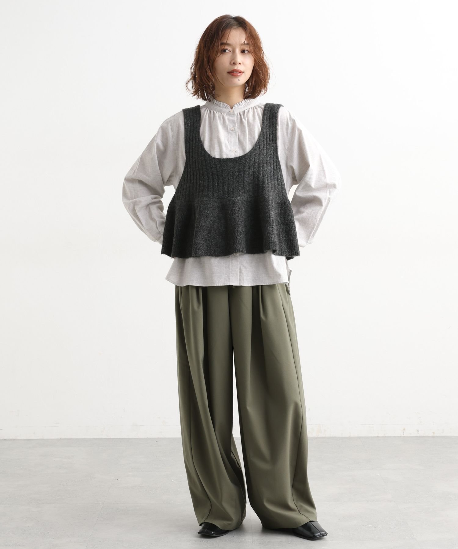 studio CLIP｜【新色追加】シングルガーゼ襟フリルブラウス | Rakuten