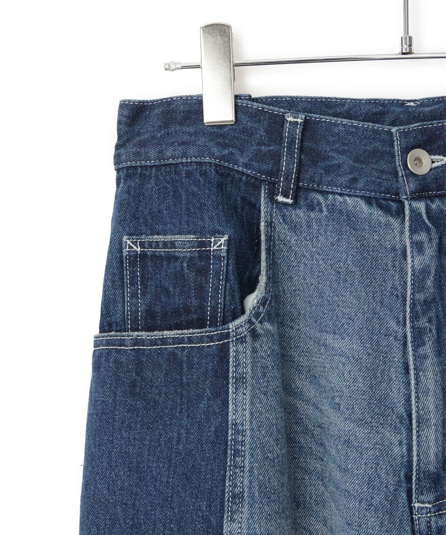 ADAM ET ROPE'｜【サステナブル】リメイクライクコントラストデニム