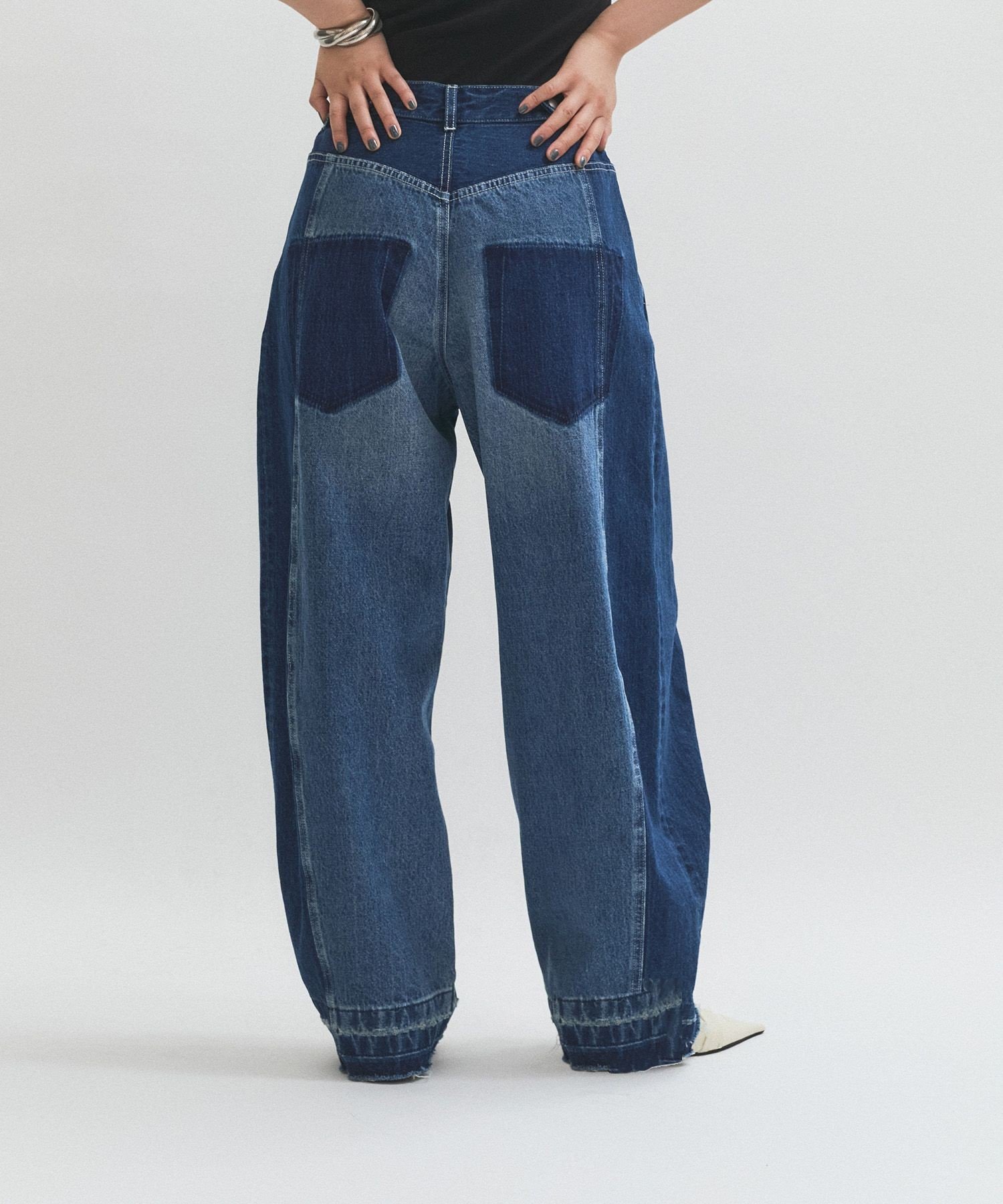 ADAM ET ROPE'｜【サステナブル】リメイクライクコントラストデニム