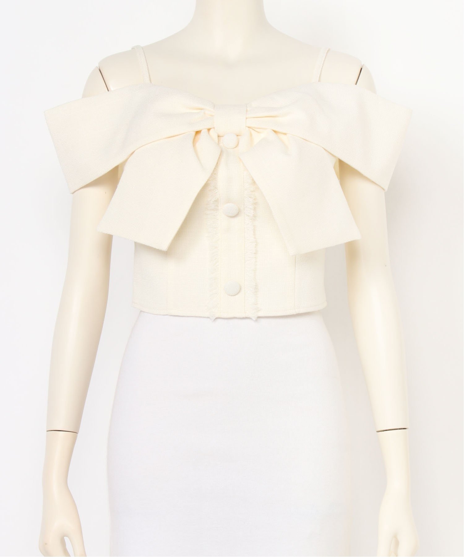 LIP SERVICE｜LIP SERVICE/(W)ツイードリボンオフショルトップス