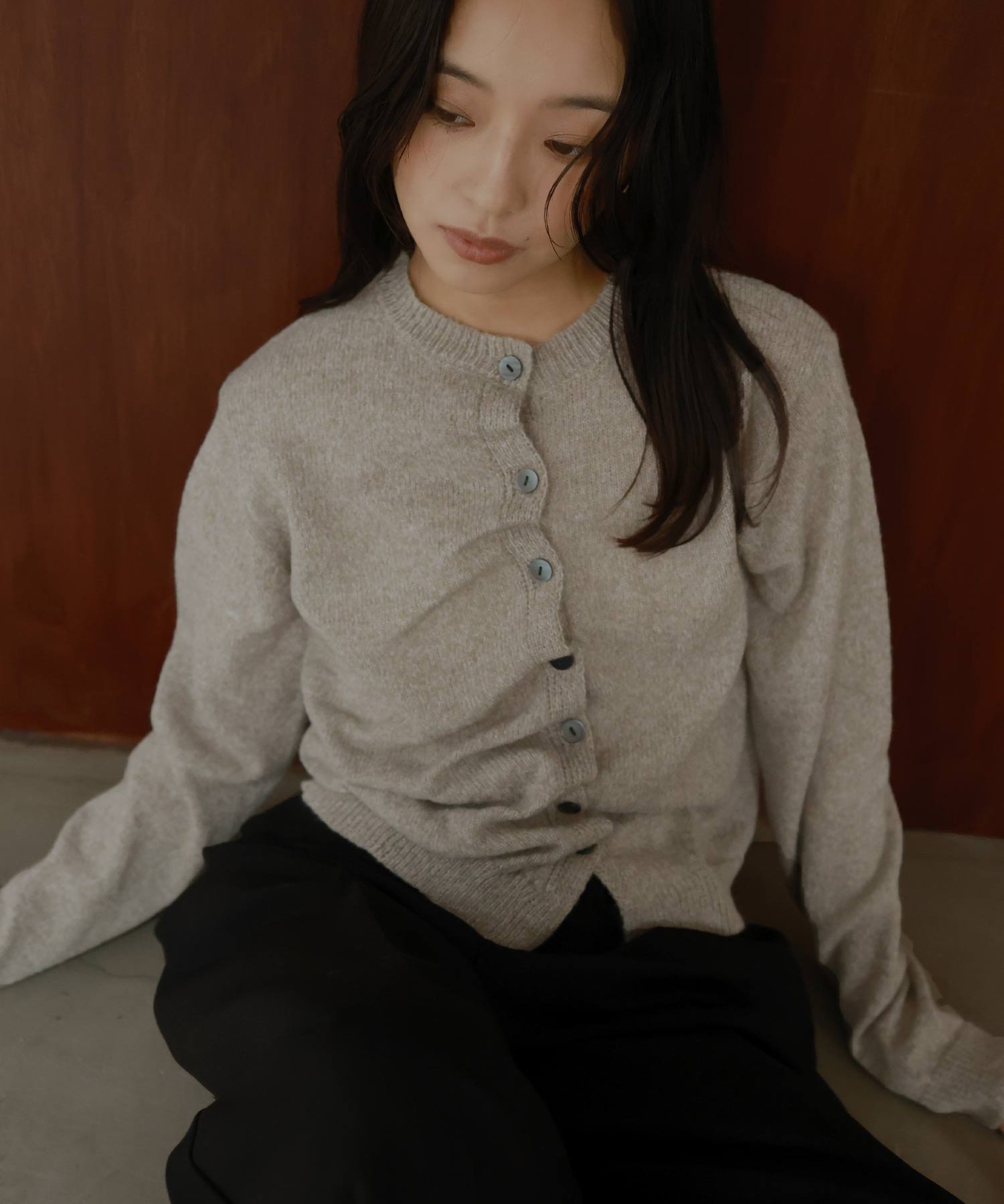 hellam｜フロントギャザーニットカーディガン | Rakuten Fashion(楽天