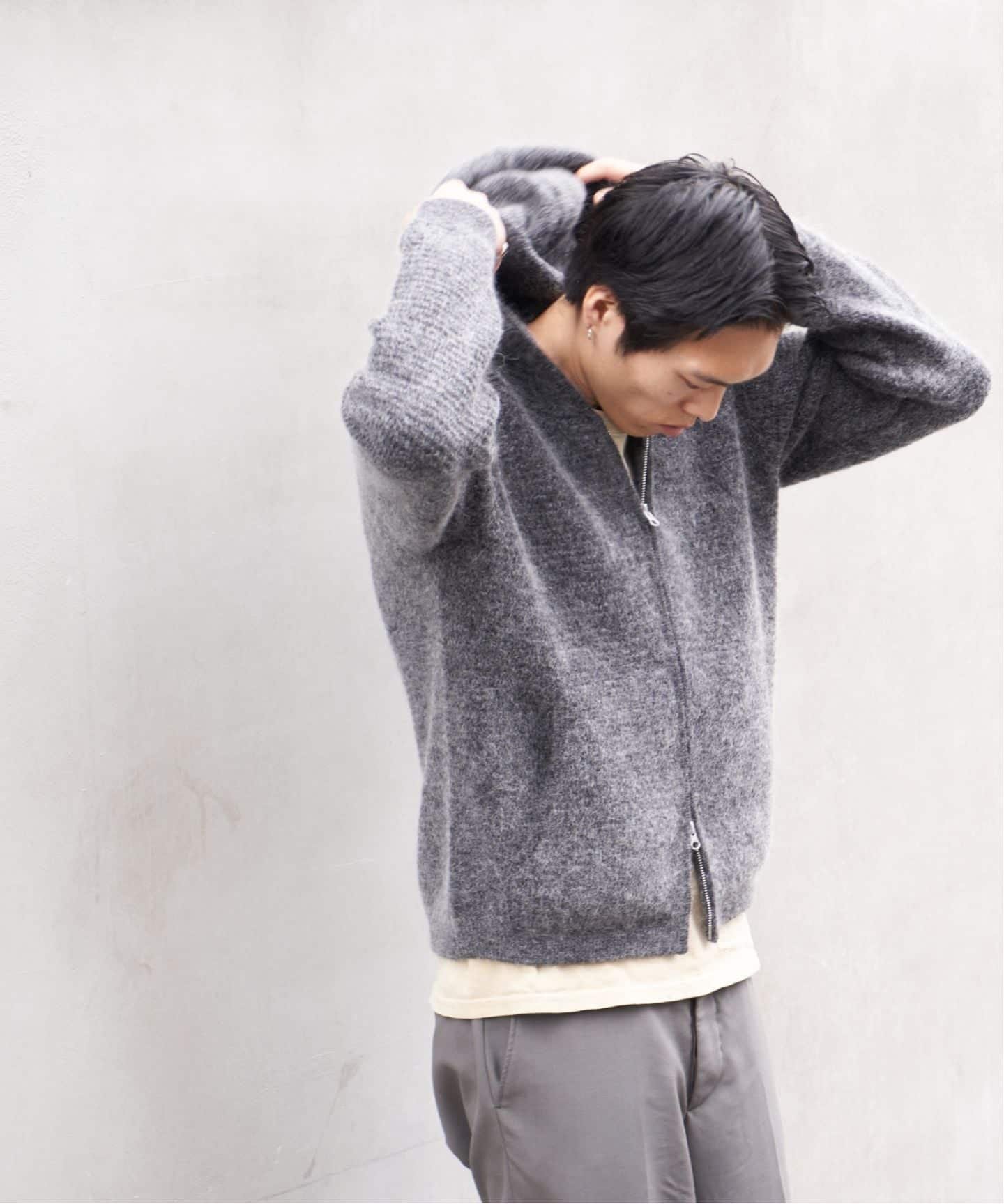 417 EDIFICE｜PULP / モヘヤブレンドニット ジップアップフード