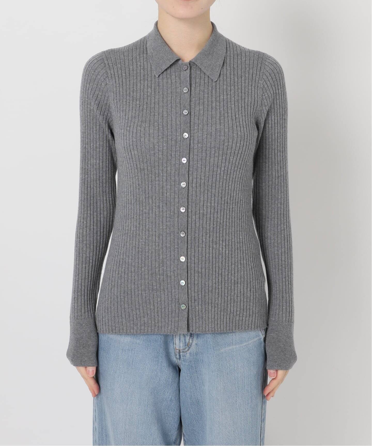 IENA｜EXメリノリブ ポロ襟カーディガン | Rakuten Fashion(楽天