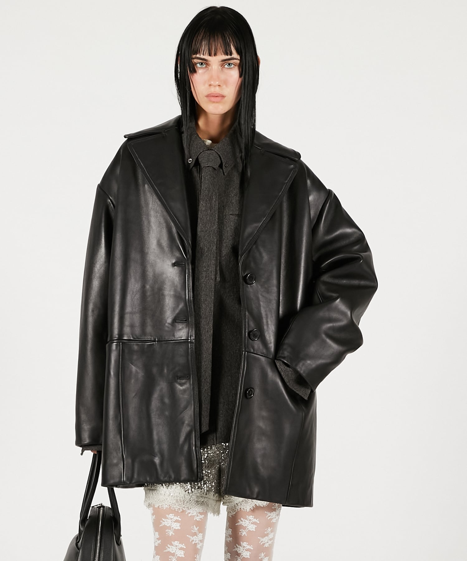 PRANK PROJECT｜オーバーカラーシープレザージャケットコート