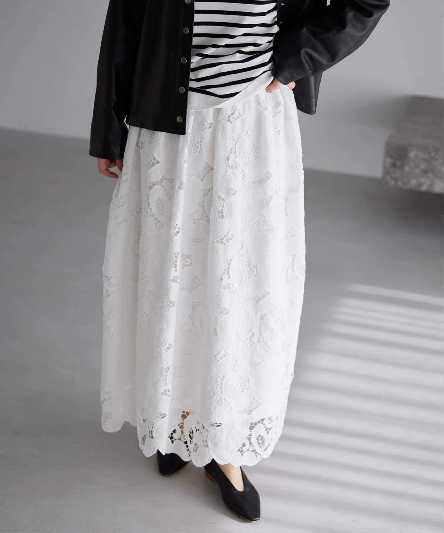 IENA｜フラワーコードレーススカート | Rakuten Fashion(楽天