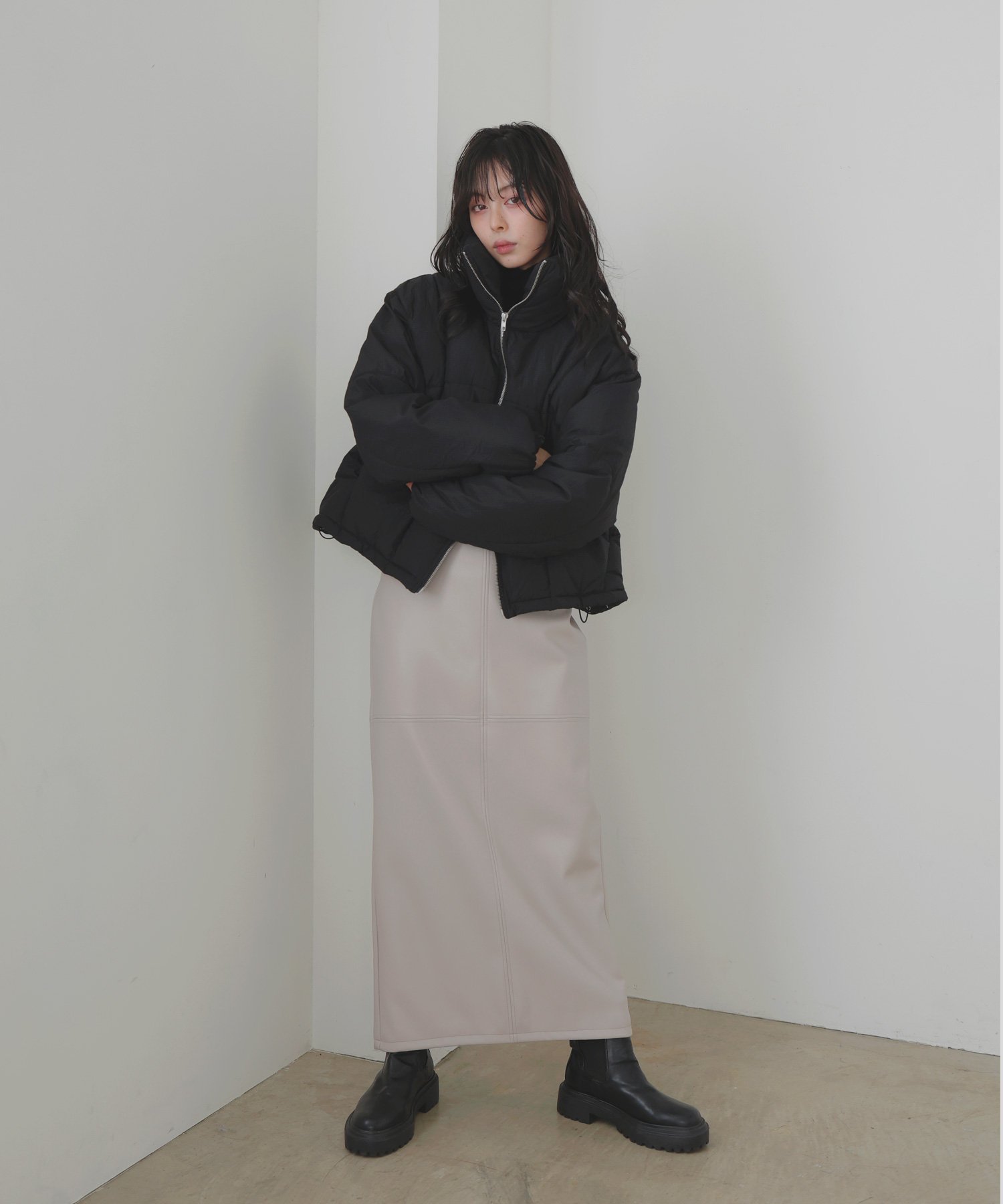 LIAN｜チェックファイバーショートダウン | Rakuten Fashion(楽天