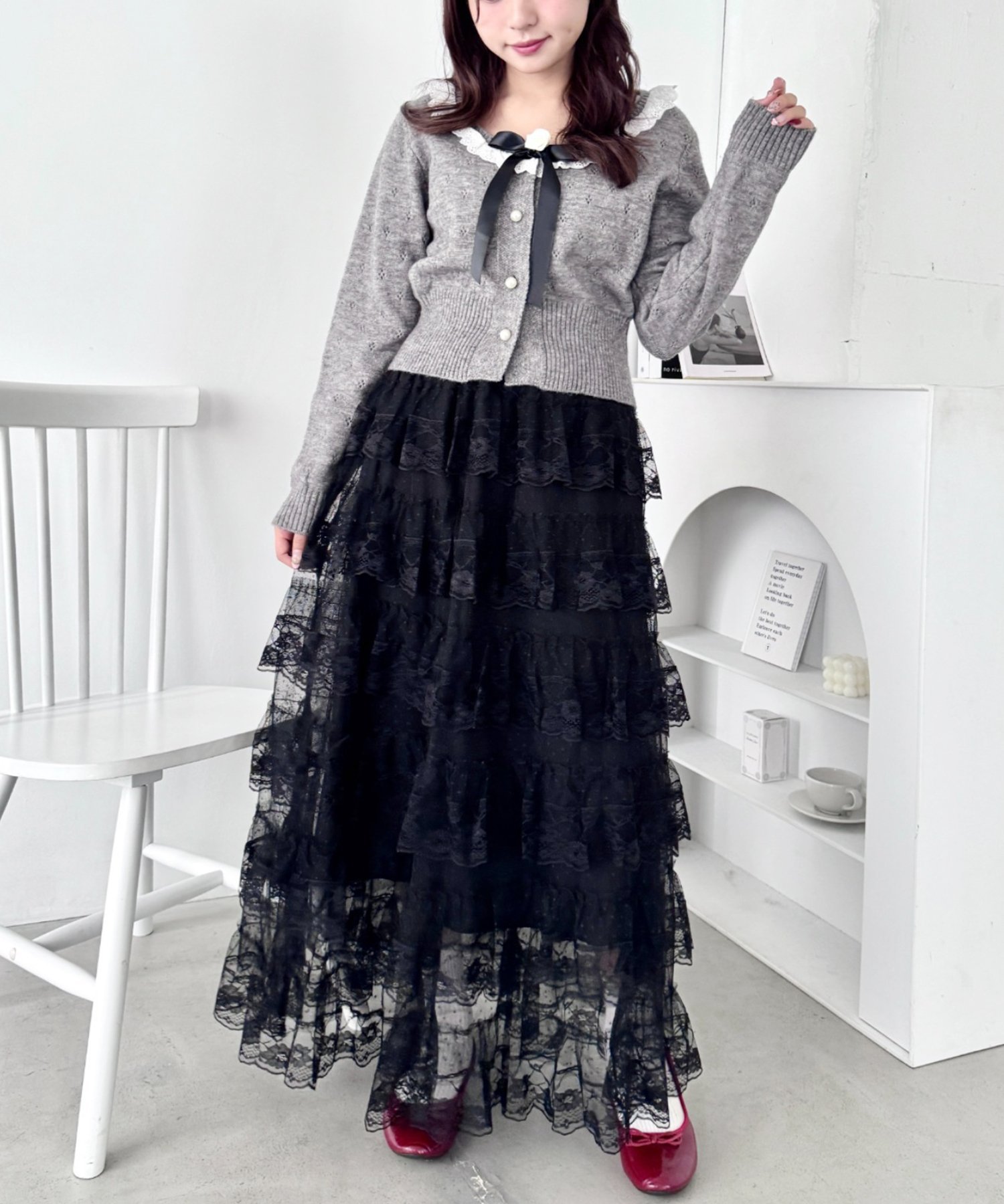 Outfitter lab｜レースティアードチュールスカート | Rakuten Fashion