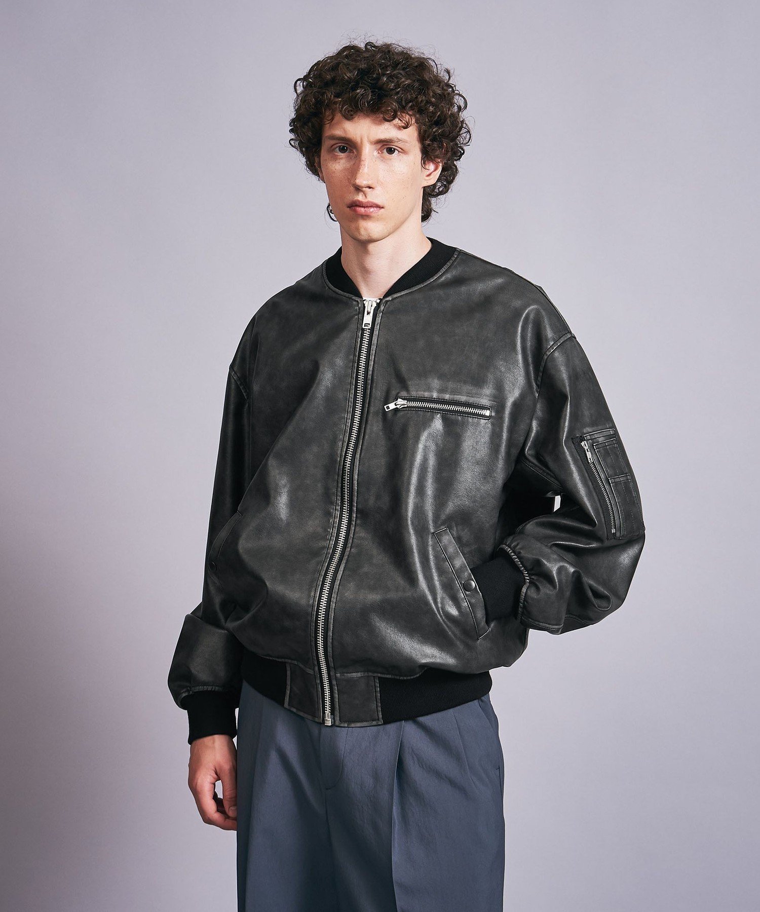 UNITED ARROWS LTD. OUTLET｜レザーライク ボンバー ジャケット