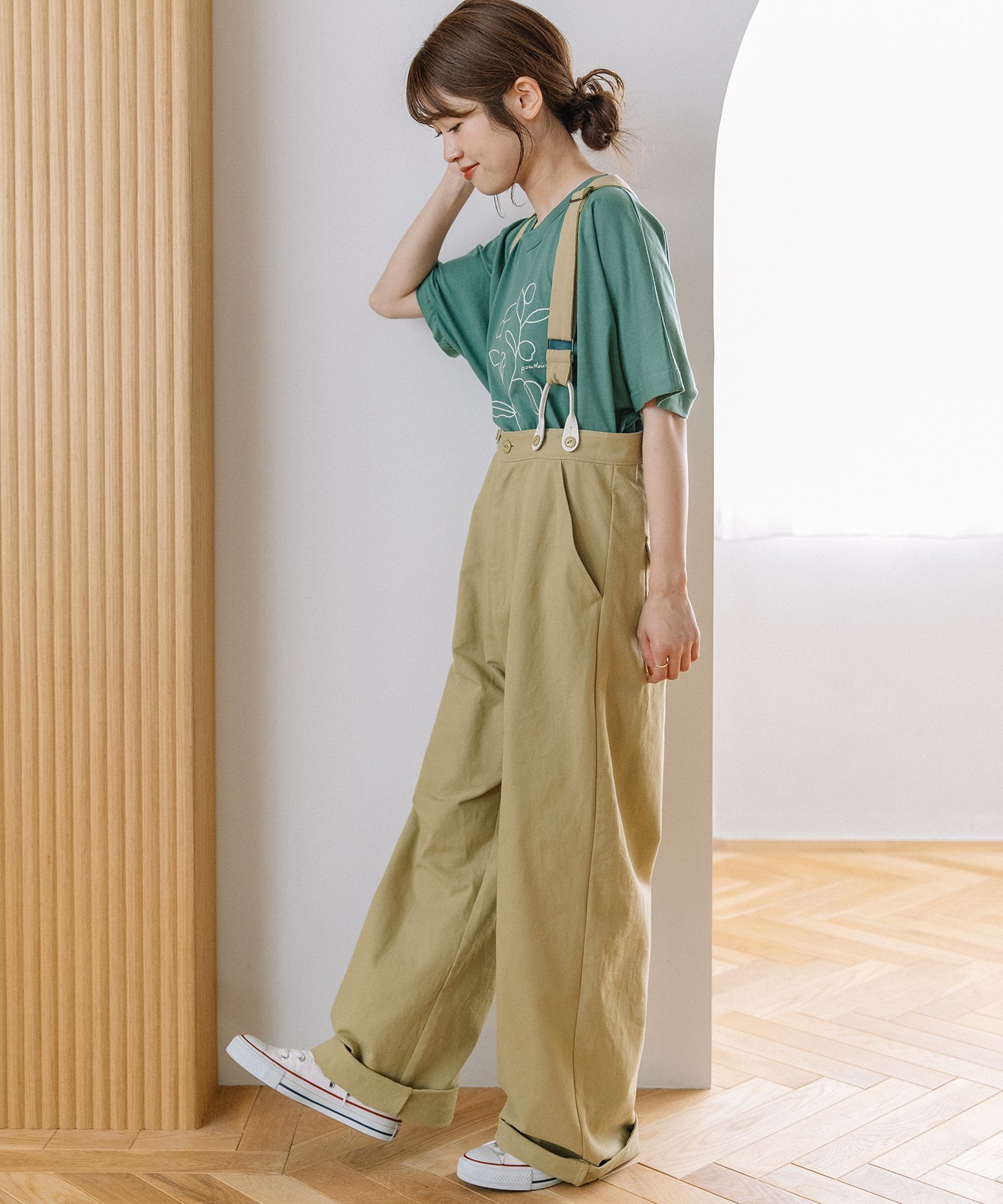 POU DOU DOU｜サスペンダー付きストレートパンツ | Rakuten Fashion