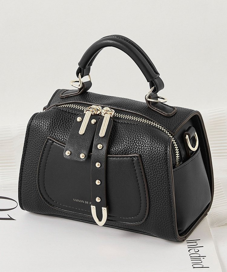 SAISON DE PAPILLON｜牛革スタッズボストンショルダーバッグ | Rakuten