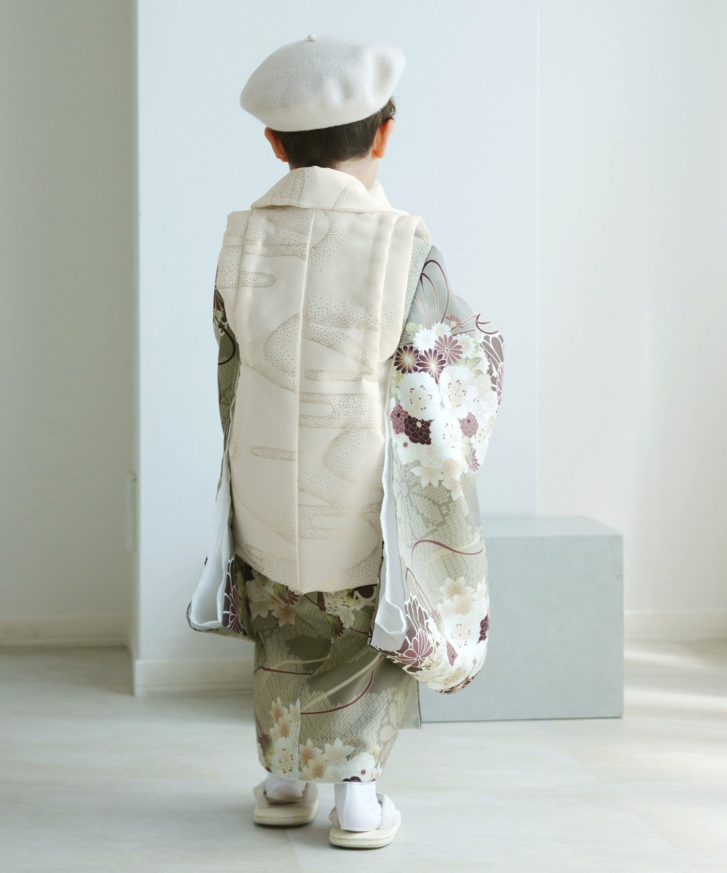 utatane｜ひよこ商店 七五三 着物 3歳 男の子 被布フルセット クリーム