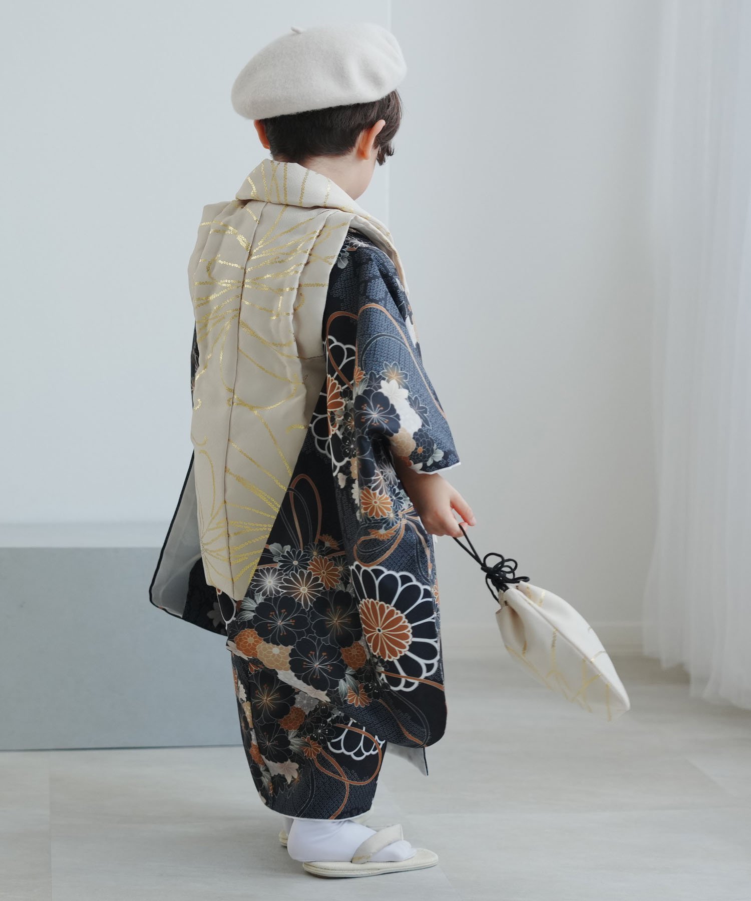utatane｜ひよこ商店 七五三 着物 3歳 男の子 被布フルセット ベージュ