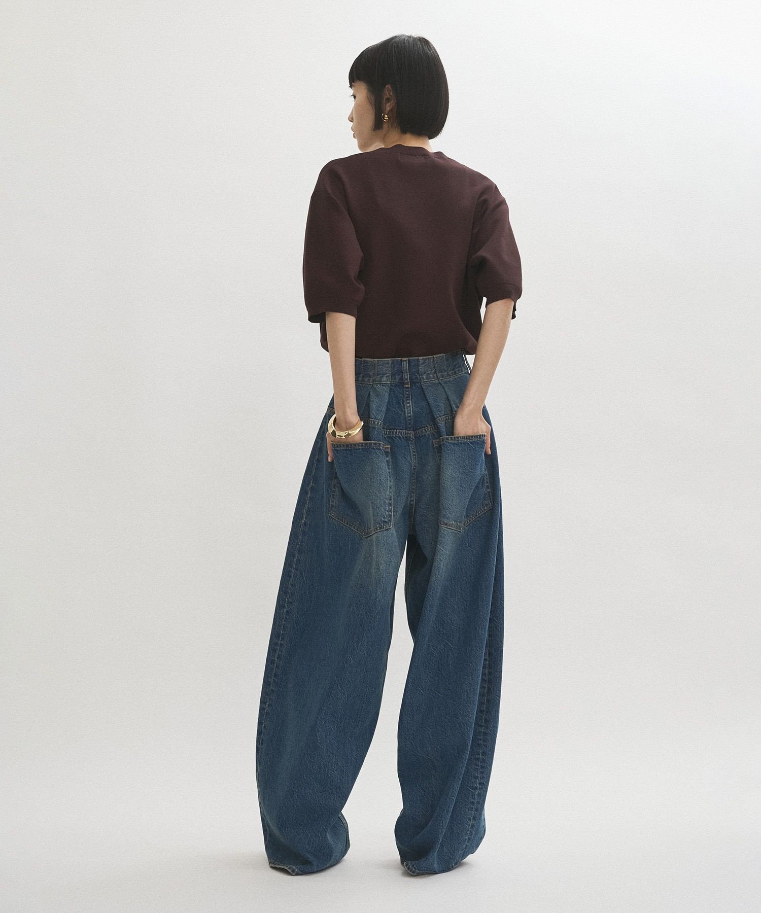 ADAM ET ROPE'｜【サステナブル】バックタックワイドデニム | Rakuten