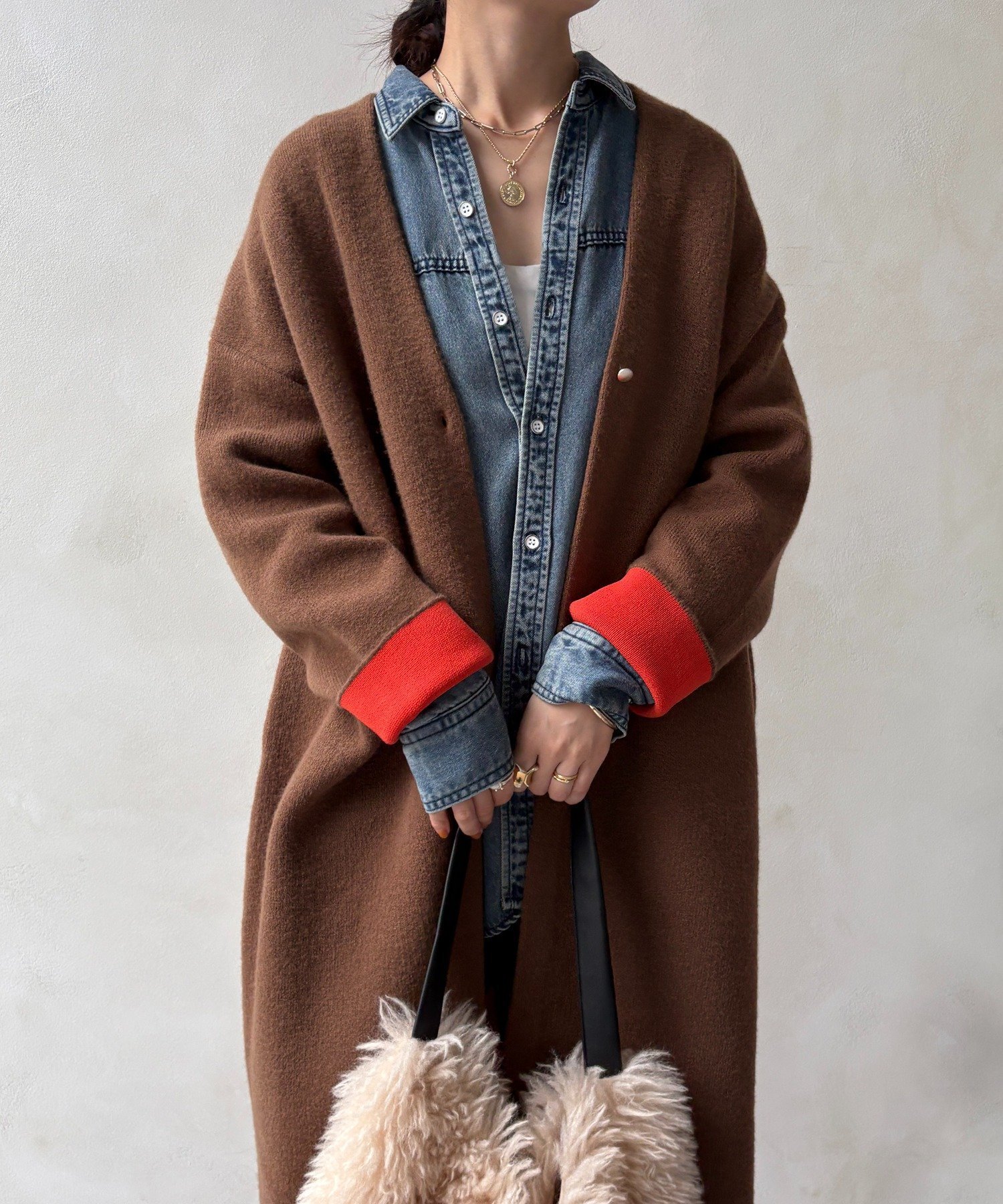 DOUDOU｜ダブルフェイスニットガウン | Rakuten Fashion(楽天