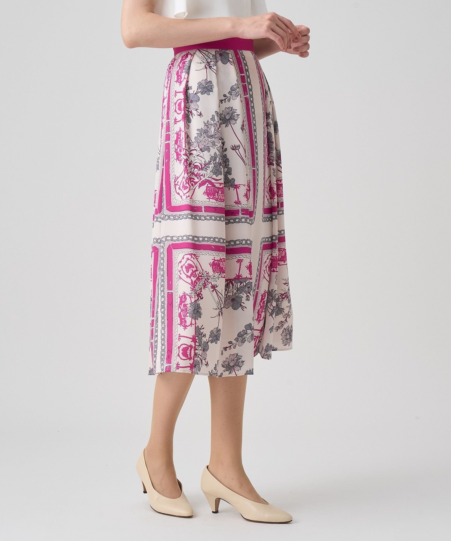 ANAYI｜スカーフプリントタック スカート | Rakuten Fashion(楽天