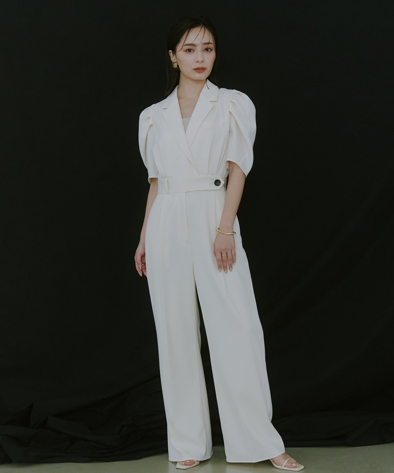 anuans｜タックスリーブテーラードオールインワン | Rakuten Fashion