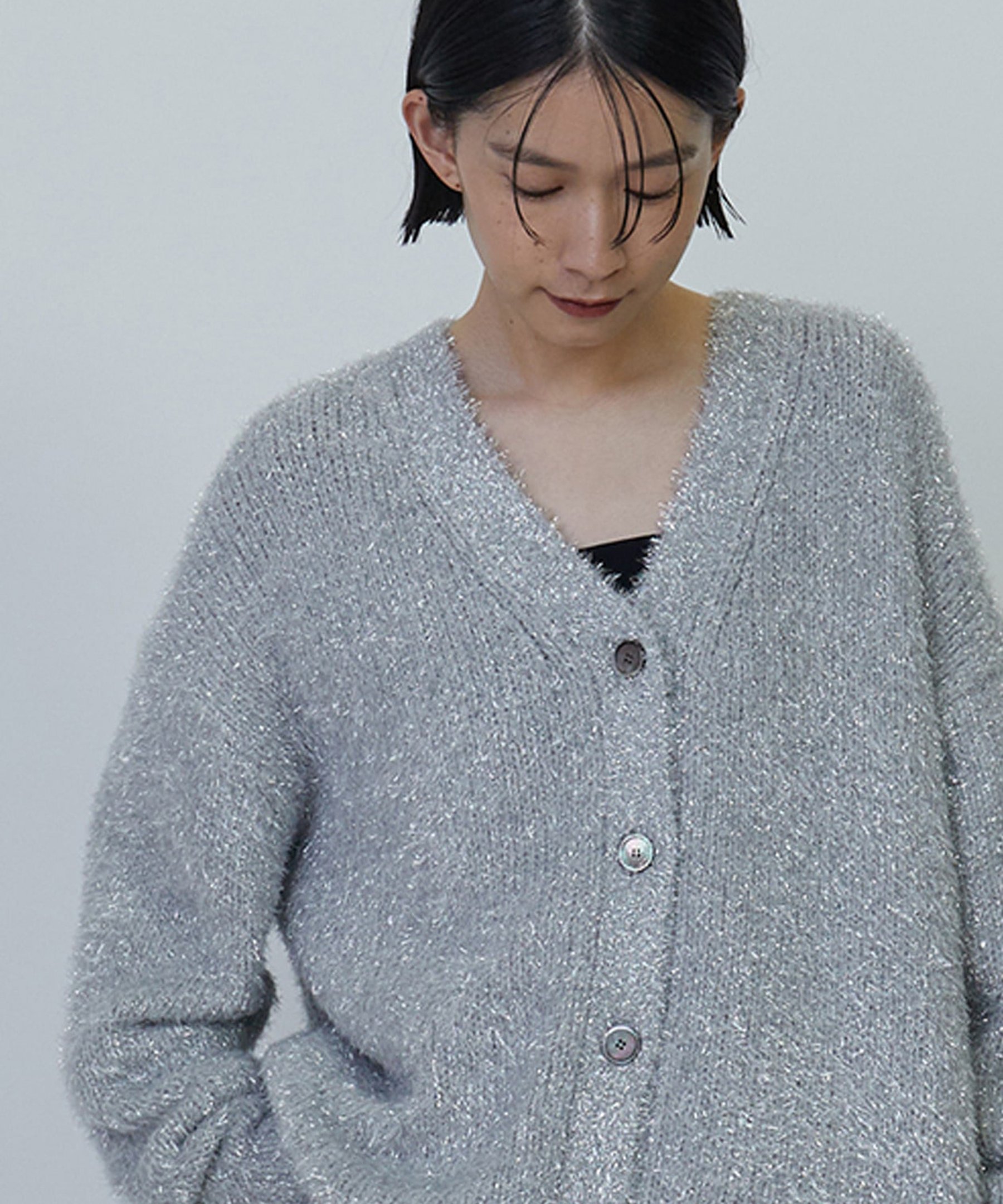 1er Arrondissement｜ラメシャギーカーディガン | Rakuten Fashion