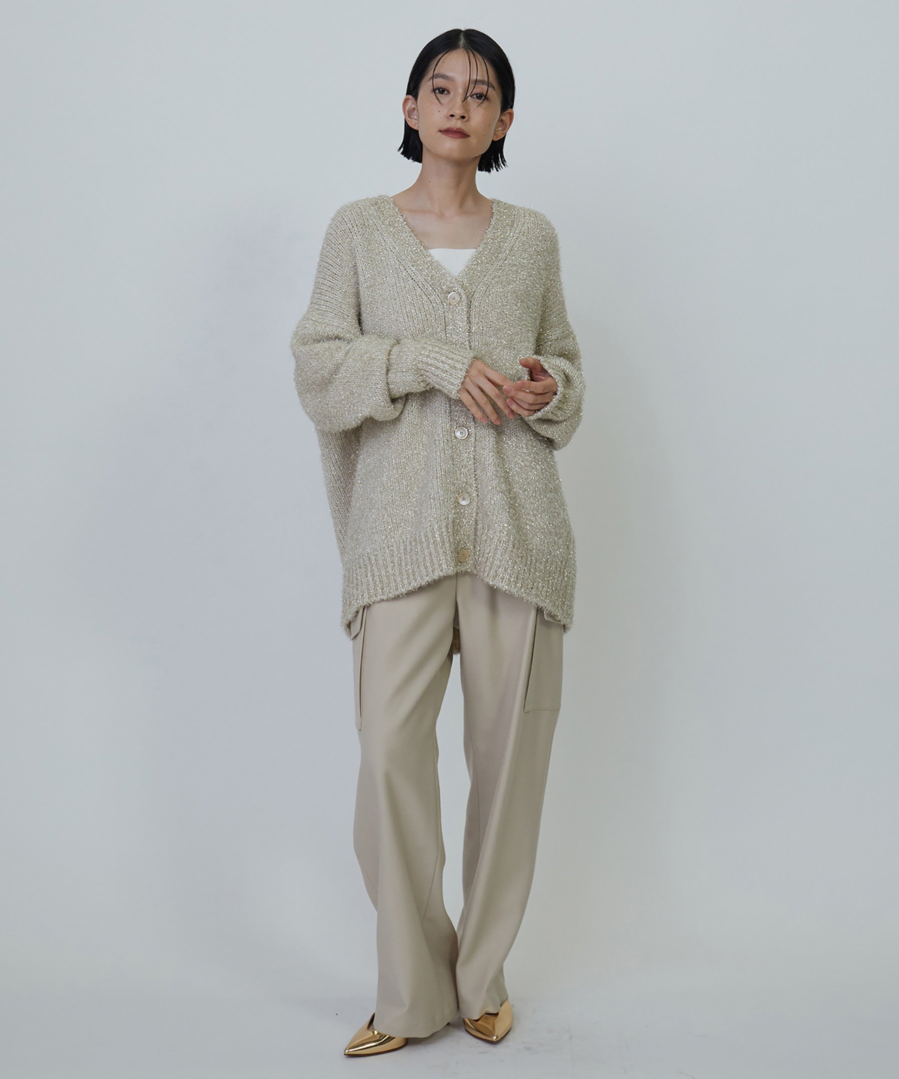 1er Arrondissement｜ラメシャギーカーディガン | Rakuten Fashion