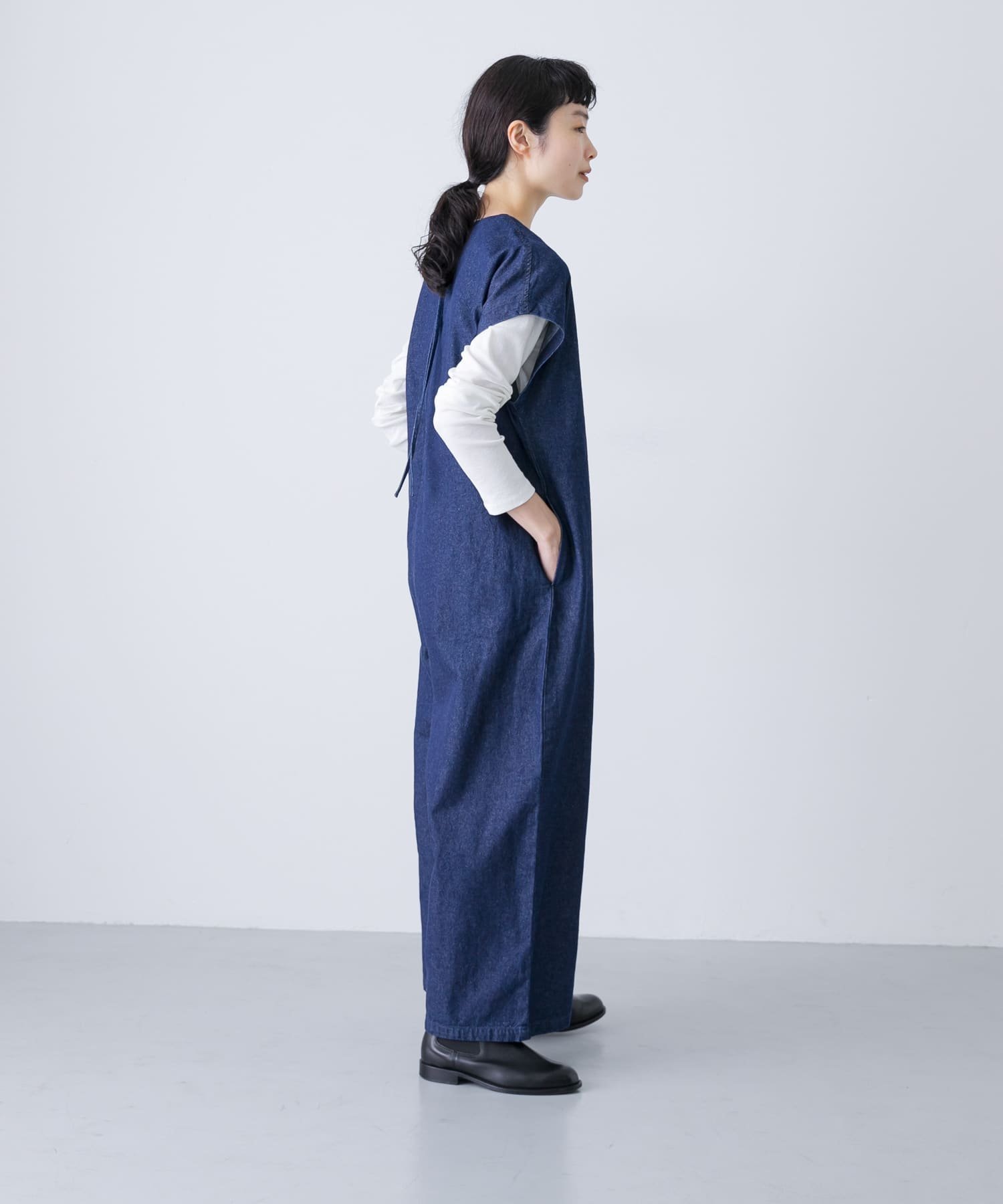かぐれ｜『2サイズ展開』デニムワイドオールインワン | Rakuten
